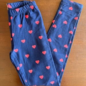 Girls Navy w Red Heart Leggings (GAP)